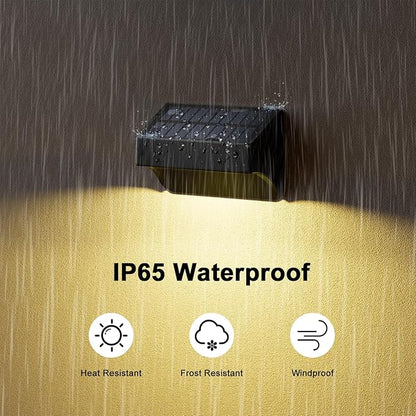 Solar Fence Lights Outdoor,Fence Solar Lights Outdoor Waterproof Led IP65 with10 Fixed Colors ＆ RGB Color Changing for Wall Backyard Step Railing Patio Pool Porchaily&Holiday Decorations (4)