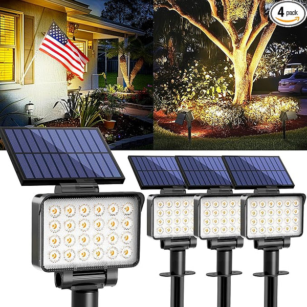 Solar Spot Lights Outdoor Waterproof for Flag, Tree, House, Garden, Yard, 3 Brightness Modes Solar Powered | Lumora