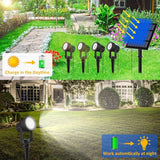 T-SUNUS Christmas Solar Garden Spotlight White Outdoor, 4-in-1 Spot Lights 6000K IP65 Waterproof 9.8ft Cable 5W | Lumora