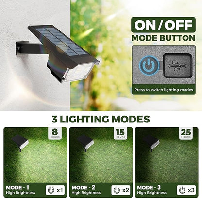Kingsyard Solar Lights Outdoor Waterproof IP68, 47 LEDs 3 Lighting Modes USB & Solar Powered Garden Yard Pathway Spot Lights for Outside Landscape, Auto On/Off, 6 Pack(Warm White)