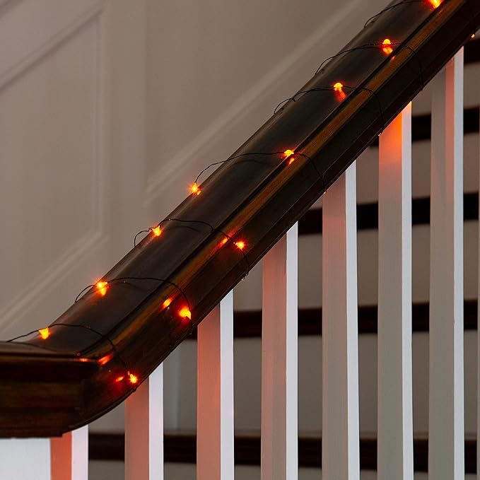 Orange Fairy Holiday String Lights, 33 ft / 10 m - 300 LED Orange Twinkle Firefly Lights for Indoor or Outdoor | Lumora