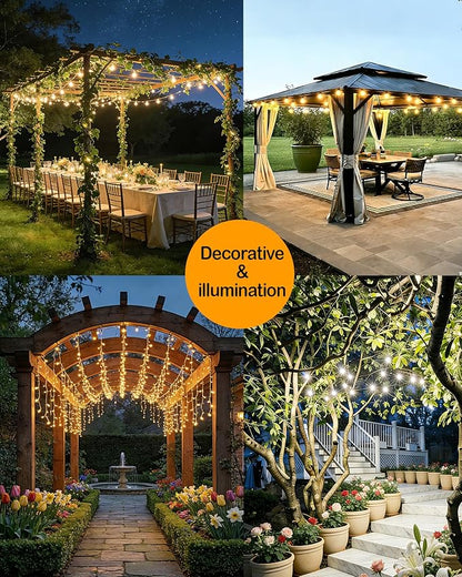50FT Outdoor String Lights for Patio, Balcony & Porch – 32 LED Edison Bulbs (1.6FT Spacing), Dimmable Heavy-Duty Patio Lights for Backyard, Gazebo, Bistro, Camping, Party and Garden Decor