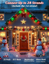 C9 LED Christmas String Lights Outdoor, 25Ft Red and Green Vintage Christmas Lights with 26 C9 Red/Green Bulbs | Lumora