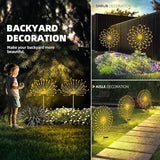 2 PCS Solar Firework Light, Outdoor Solar Garden Decorative Lights 120 LED Powered 40 Copper Wires String DIY | Lumora