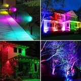 T-SUNUS Low Voltage Landscape Spotlights Christmas Ligths, 16 Color Changing Uplights with Transformer, IP65 | Lumora