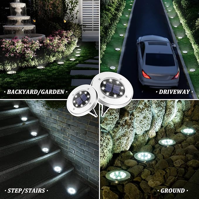 SOLPEX Solar Lights Outdoor Waterproof, 12 Pack Solar Ground Lights, Solar Garden Lights Landscape Lighting for | Lumora