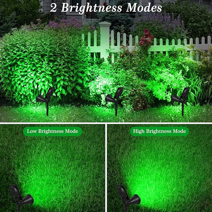 T-SUN Solar Spotlight LED Outdoor Wall Light, IP65 Waterproof, Auto-on at Night/Auto-Off by Day, 180°Angle Adjustable for Tree, Patio, Yard, Garden, Driveway, Stairs, Pool Area (Green)