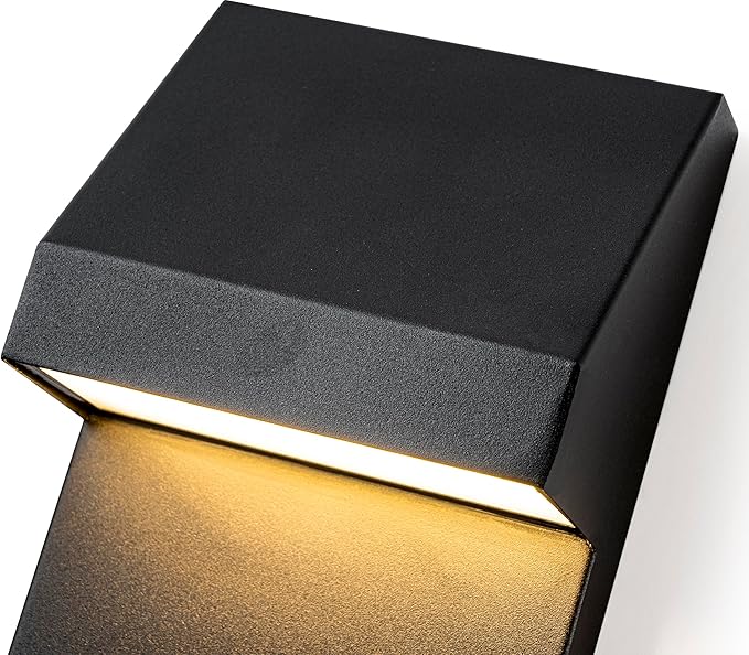 Modern LED Outdoor Wall Sconce Twins Integrated LED Outdoor Wall Mount,Anti Rust Textured Black Suit for Wet | Lumora