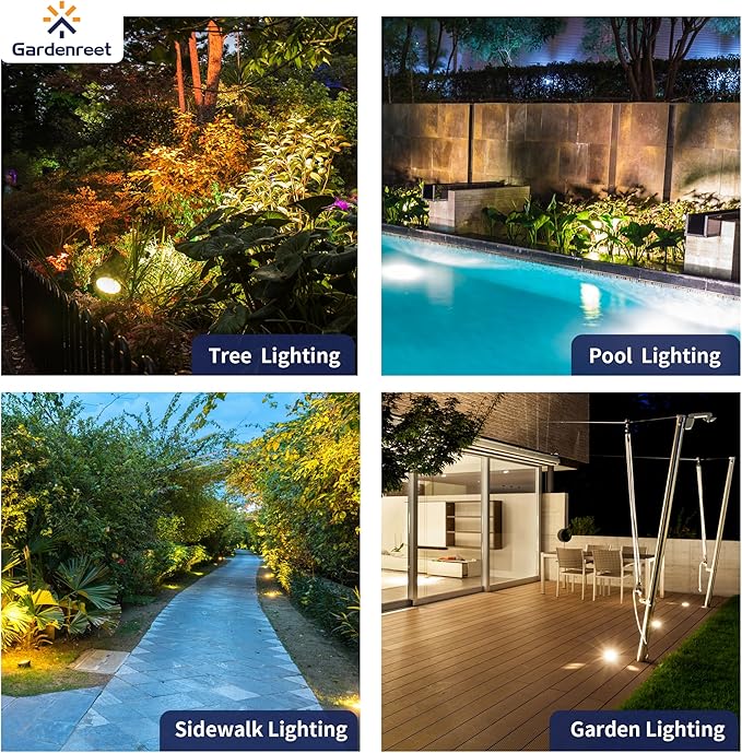 Gardenreet LED Well Lights Brass - In-Ground Replaceable Bulb All Weather Low Voltage Lighting, 12V Wired Light | Lumora