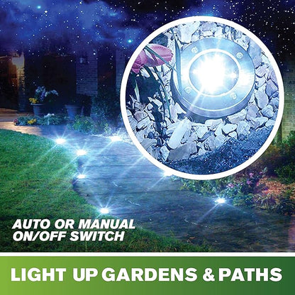 Bell+Howell Disk Lights Solar Weatherproof LED Outdoor, As Seen on TV 4 Pack