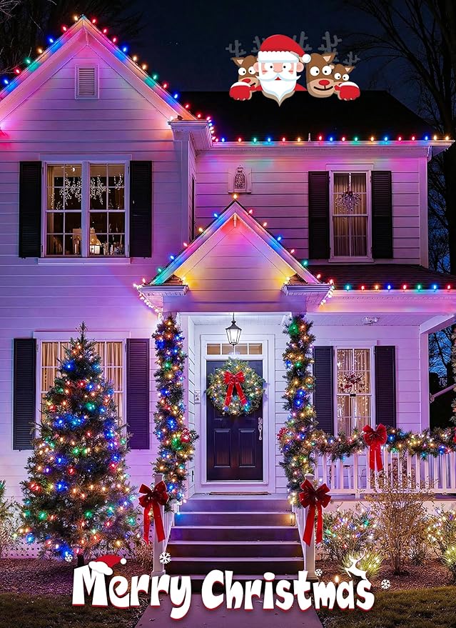 Minetom C9 Christmas String Lights, 100 Ft Multicolor C9 Outdoor Christmas Lights with 100 Strawberry Led Bulbs, Connectable UL Certified for Outdoor Indoor Roofline Holiday Backyard Xmas Decor