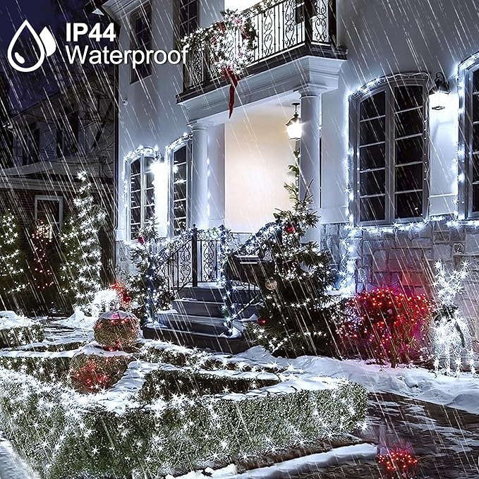 164Ft 500 LED White Christmas Lights, Waterproof 8 Twinkle with Memory Functions Christmas Tree Lights for Indoor | Lumora