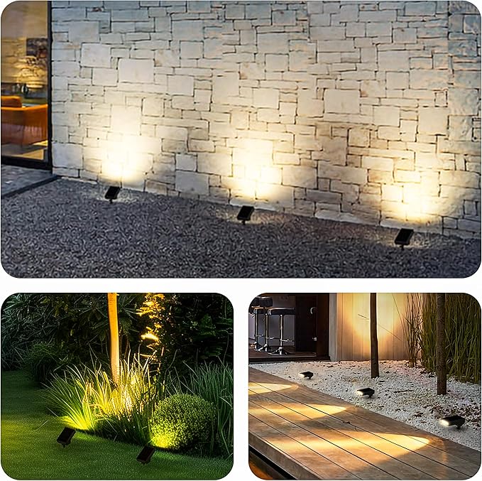 Solar Garden Light | 500 Lumens 3000K Warm White Outdoor Pathway & Landscape Lighting | IP65 Waterproof, 3-Day Rainy Performance