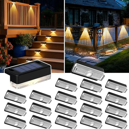 Solar Deck Lights Outdoor 20 Packs, Solar Powered LED Step Lights Waterproof Outdoor for Deck, Stairs, Step, Fence, Wall, Patio, Yard, Pool and Pathway (Warm White)