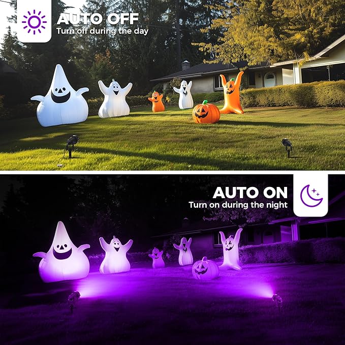 L LOHAS LED Tree Spotlight Outdoor, Purple Halloween Spot Lights for Yard, Auto On/Off 5W 120V Landscape Lighting | Lumora