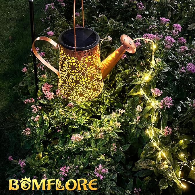 Solar Watering Can Lights: IP65 Waterproof Garden Light Outdoor Decor - Hanging Lantern with Fairy Lights for Yard Patio Pathway - Christmas Birthday Gardening Gifts for Women Mom Grandma