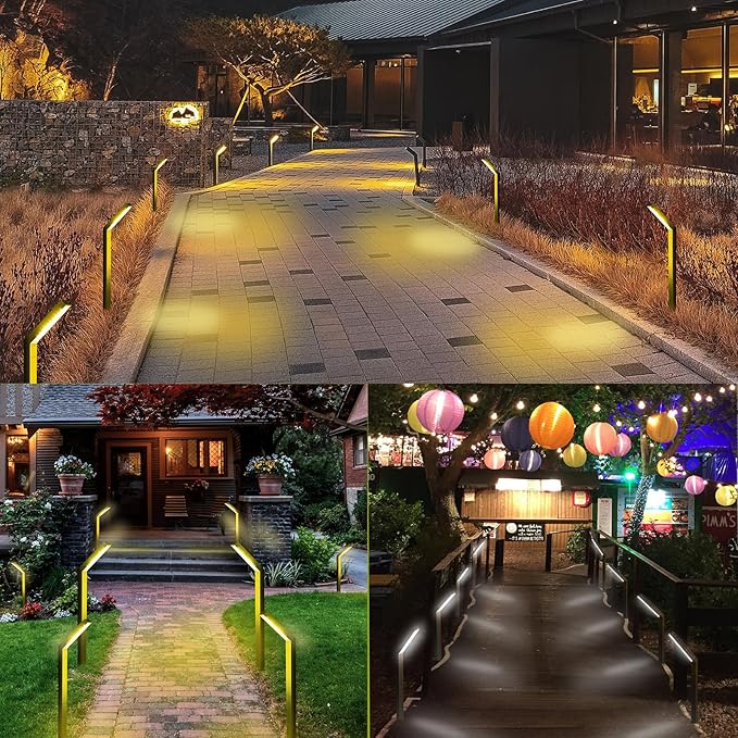 Solar Outdoor Pathway Lights - IP65 Waterproof Landscape Lights for Garden Decor, Walkway, Yard, Driveway (4 Pack)