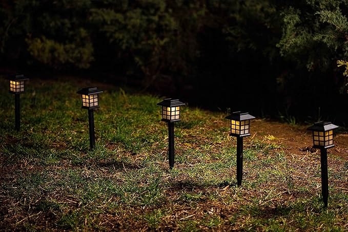 Zento Deals Driveway Lights Outdoor Solar Pathway Garden - Outdoor Waterproof Bright Landscape LED Lights - Outdoor Garden Lights for Patio, Lawn, Yard, Driveway, Walkway and Landscape