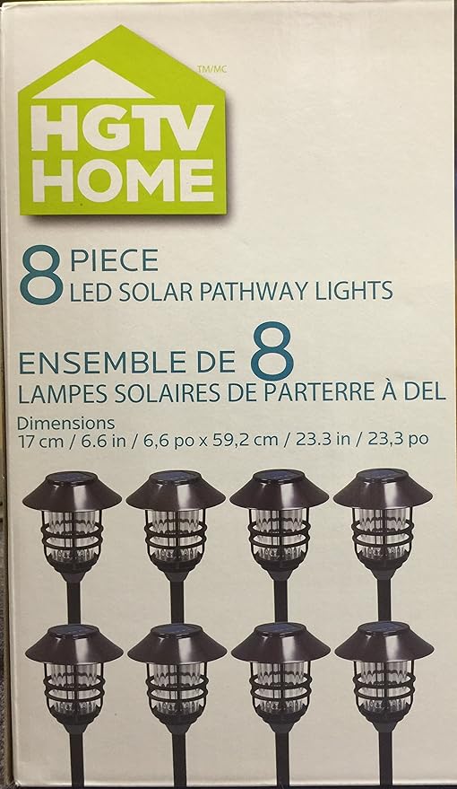 HGTV Solar Pathway Lights 8pc Set