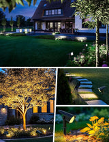 Brightown 4Pack Solar Spot Lights Outdoor [Cool & Warm Light 2-in-1], IP67 Solar Lights Outdoor Waterproof with | Lumora