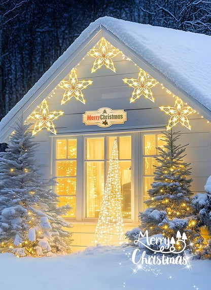 Brightown Pathway Lights Outdoor Christmas Decorations, Set of 10 Large Waterproof Stake Decorative Light for Outside Sidewalk Yard Lawn Path Walkway Driveway Marker Stake, Warm White