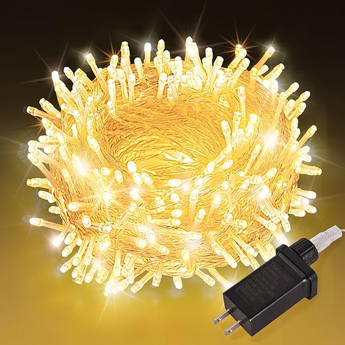 100 LED String Lights 33ft Warm White, Plug in Fairy Lights with 8 Lighting Modes, Indoor Outdoor Christmas Lights | Lumora
