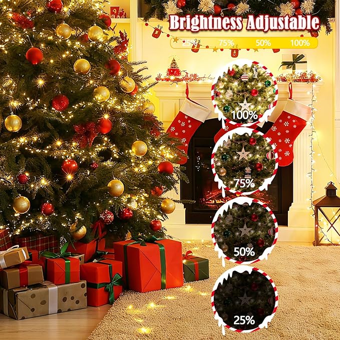 2026 New Voice Control 88ft 240LED Smart String Lights Outdoor/Indoor | String Lights with Remote, 12Modes, 7Voice Commands & Timers, Christmas Twinkle Light for Xmas Tree Decor (Warm White)