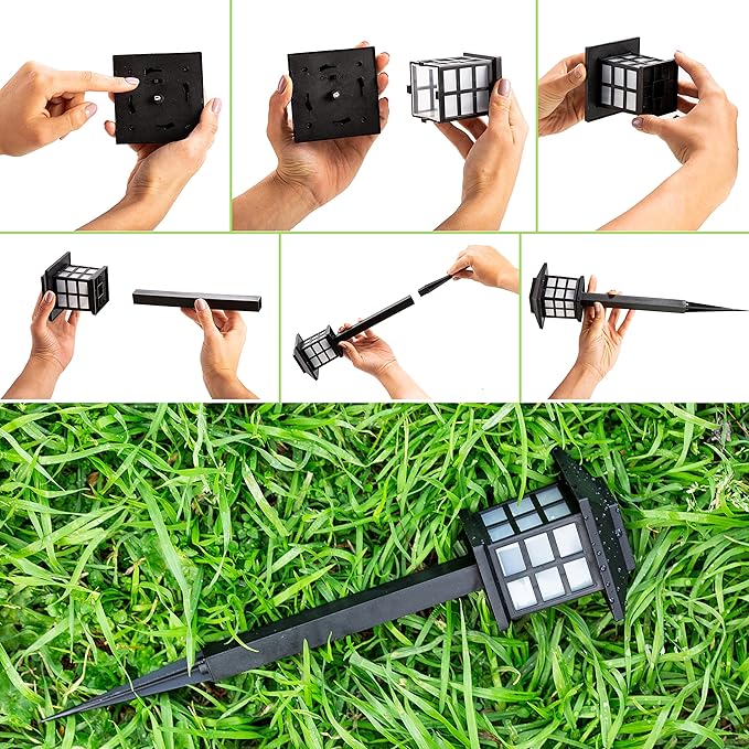 Zento Deals Driveway Lights Outdoor Solar Pathway Garden - Outdoor Waterproof Bright Landscape LED Lights - Outdoor Garden Lights for Patio, Lawn, Yard, Driveway, Walkway and Landscape