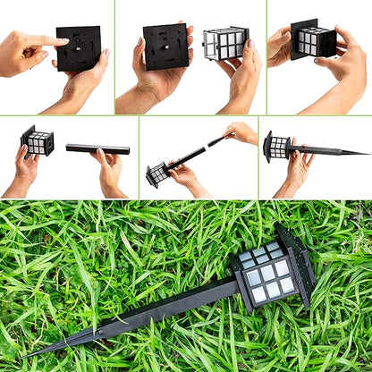Zento Deals Driveway Lights Outdoor Solar Pathway Garden - Outdoor Waterproof Bright Landscape LED Lights - Outdoor Garden Lights for Patio, Lawn, Yard, Driveway, Walkway and Landscape