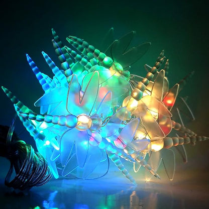 Hometown Evolution, Inc. Solar Powered Dragonfly String Lights - 30 LED Multi Colored, 8 Modes, Outdoor Waterproof for Gardens, Patios, Yards, Home, Parties and More