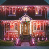 33ft Icicle Lights for Outside, Red and White Christmas Lights Outdoor Indoor, 400 LED Twinkle String Light with 75 | Lumora