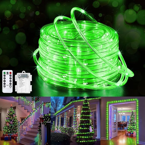 Jnaurb Battery Operated Rope Lights for Outside, 33FT 100LED 8 Modes Battery Operated String Lights, Waterproof | Lumora