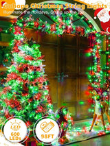 Christmas Lights 600 LED 98FT, Waterproof Outdoor String Lights with Remote and Timer, 8 Modes Dimmable Fairy | Lumora