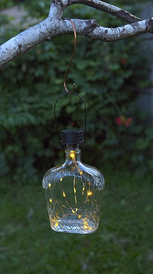 Echo Valley 4579PK4 Afterglow Bottle Lantern Kit Solar Light, 1" Diameter, Black, Copper