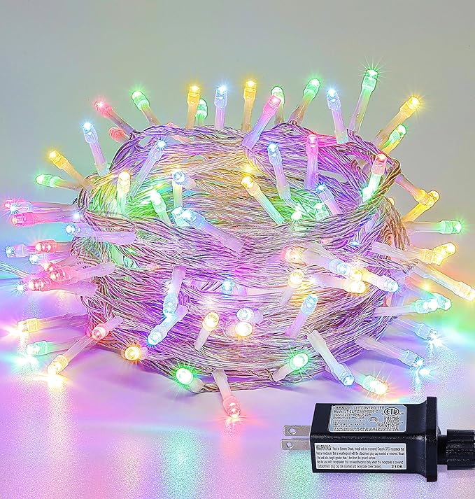 98FT 200 LEDs String Lights Waterproof Fairy Lights 8 Modes with Memory 30V Power Supply for Home, Garden, Wedding, Party, Christmas Decoration Indoor Outdoor (Multicolor)