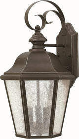 Hinkley Edgewater Medium Wall Mount Outdoor Lantern - Aluminum, Clear Seedy Glass, Traditional - Oil Rubbed Bronze | Lumora