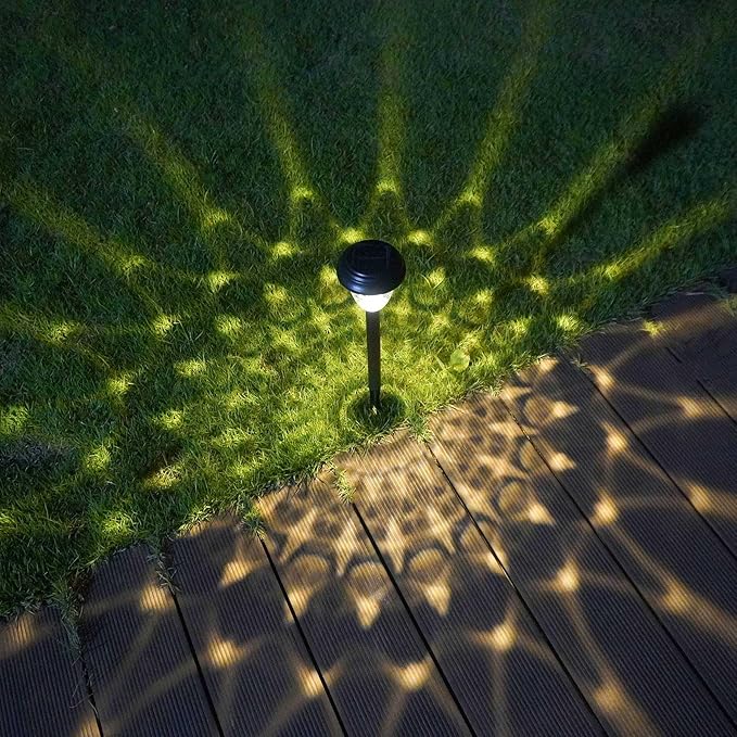 Solar-Powered Auto-Sensor Garden Stake Lights IP44 Waterproof All-Weather Frost&Heat Resistant Warm White LED 8-12H Runtime Easy Stake Install TwistOnOff ABS Durable Path/Gdn/Patio
