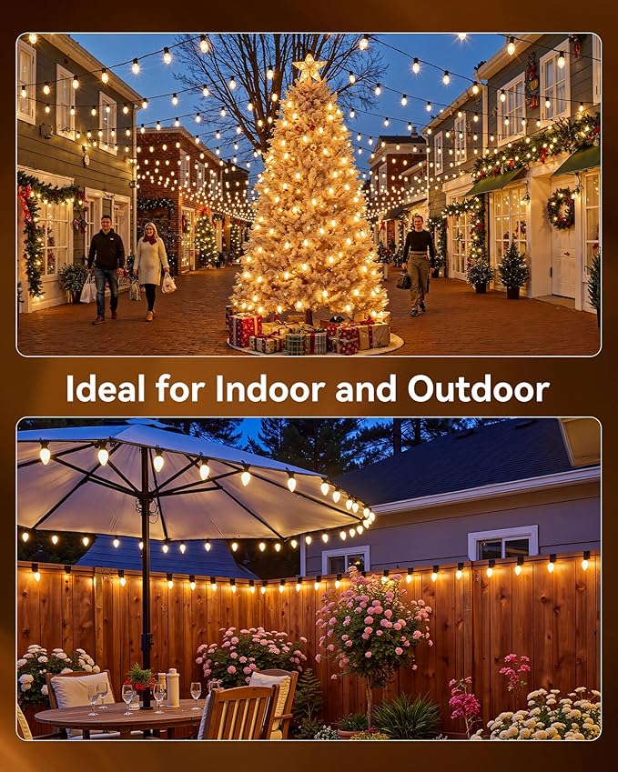 Brightown Commercial 500FT C9 Christmas Stringer Bulk Reel, C9 Light Sockets Set - Outdoor Security Flood Light | Lumora