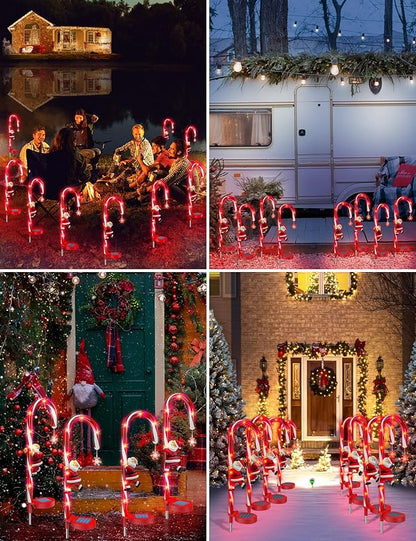 Solar Pathway Lights and Solar Christmas Candy Cane Lights