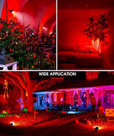 L LOHAS LED Red Spotlight Outdoor, Tree Spot Lights for Yard, Auto On/Off 5W 120V Landscape Lighting for House | Lumora