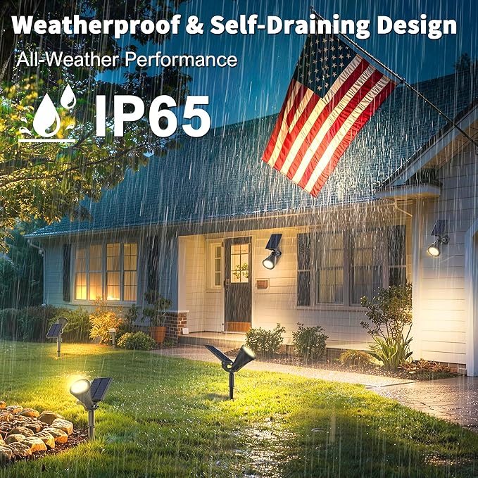 Solar Lights Outdoor Waterproof IP65,3000K Super Bright LED,2 Lighting Modes, Solar Powered Yard Garden Solar Spot | Lumora