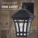 Generation Lighting 88132-12 Herrington One - Light Outdoor Wall Lantern Outside Fixture, Black | Lumora