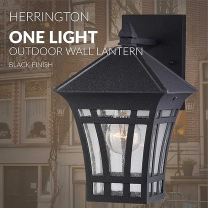 Generation Lighting 88132-12 Herrington One - Light Outdoor Wall Lantern Outside Fixture, Black