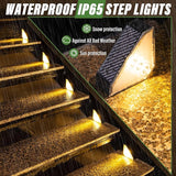 JSOT Solar Step Stair Lights Outdoor Yard Decor 6 Pack, IP65 Waterproof Deck Lighting for Outside Solar Powered | Lumora