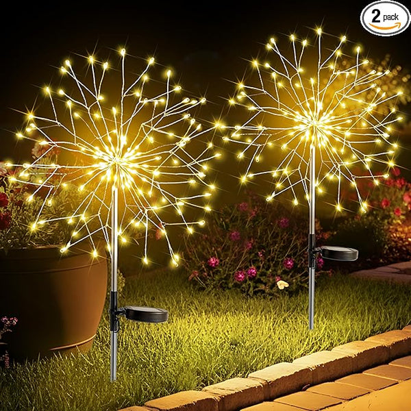 suddus Solar Garden Lights Outdoor Waterproof Decorative, Upgrade 2Pack 150LED Firework Lights, Solar Fairy Lights | Lumora