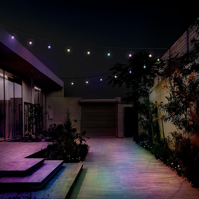 Feit Electric 24ft LED String Light, Color Changing, 3000K Bright White, 15,000-Hour Lifetime, Heavy-Duty 18/2 Cord for Outdoor Use Only, Linkable, Remote Control Included, SL24-12/RGBW/WFIL
