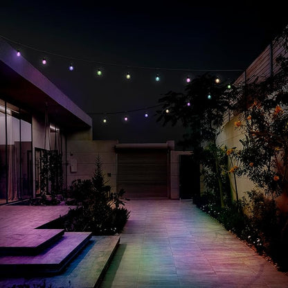 Feit Electric 24ft LED String Light, Color Changing, 3000K Bright White, 15,000-Hour Lifetime, Heavy-Duty 18/2 Cord for Outdoor Use Only, Linkable, Remote Control Included, SL24-12/RGBW/WFIL