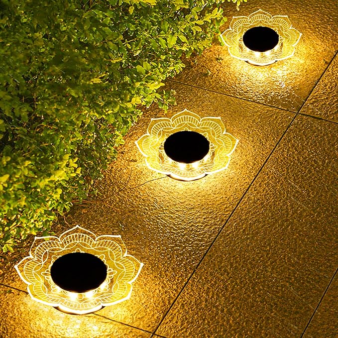 Roaming Acrylic Petal Bury Light 3-Pack Suitable for Gardens, Courtyards, Terraces, Corridors - Outdoor Path Light | Lumora