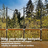 4 Pack 2.8 FT String Light Poles,Metal Lights Poles for Outdoor String Light, Rustproof Heavy Duty for Outside | Lumora