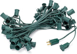 HLO Lighting C9 Light Strings | 50' Green Cord with 12" Socket Spacing, E17 Light Stringer for C9 Christmas Lights | Lumora